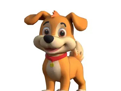 Cartoon Dog Low-poly 3D model