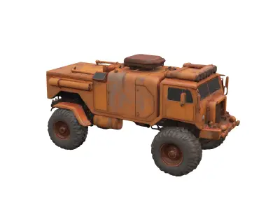 sci fi rusty truck 6x6 3D model