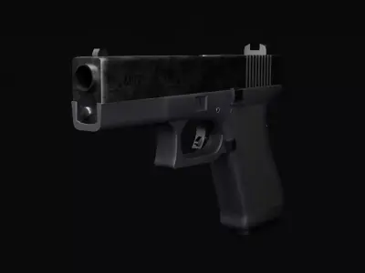 Glock 17 MK2  Game Ready Low Poly Pistol PBR Real Scale Low-poly 3D model