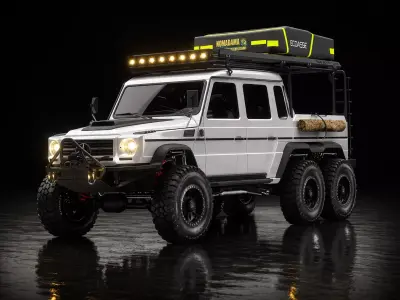 6x6 camping truck Low-poly 3D model
