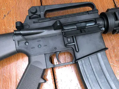 M16A3 rifle Low-poly 3D model