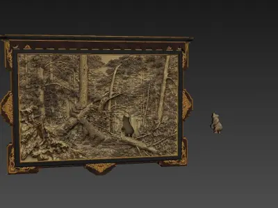 Antique Puzzle Frame Low-poly 3D model