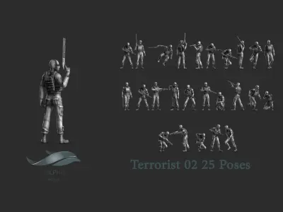100 Terrorist 3D Model Pack
