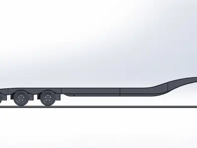 Lowbed flatbed trailer 3D model