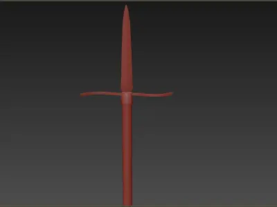 Medieval Spear Low-poly 3D model 6