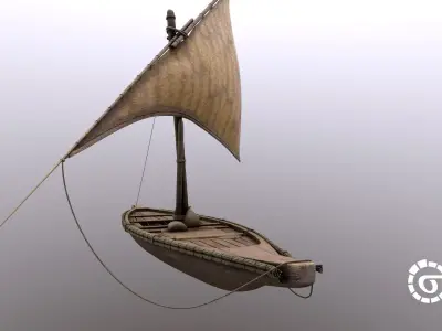 Floka Ancient Egypt River Boat 3D model