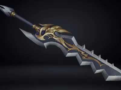 Futuristic Sword Low-poly 3D model 31