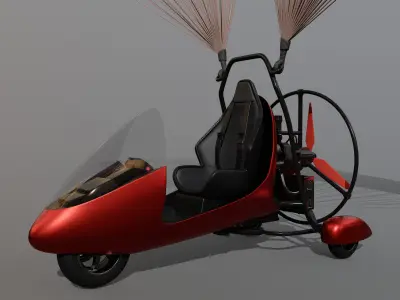 Powered Paraglider 3D model shop