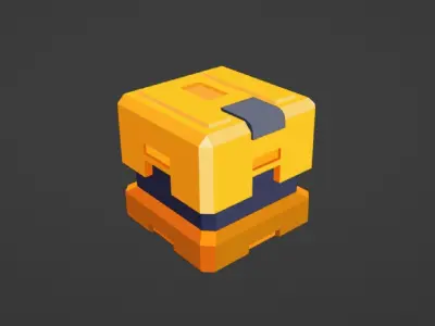 box chest lowpolly Low-poly 3D model