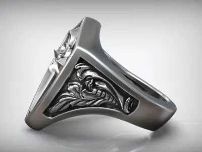 Santiago Cross Orden Signet Amulet Ring 3D print model