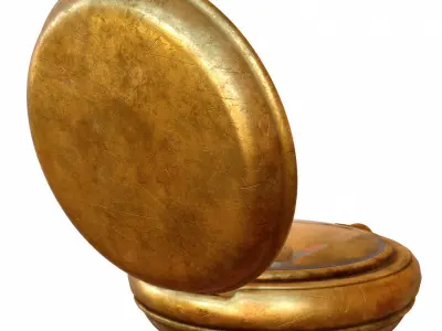 Vintage Brass Compass 4  3D model with PBR textures Low-poly 3D model