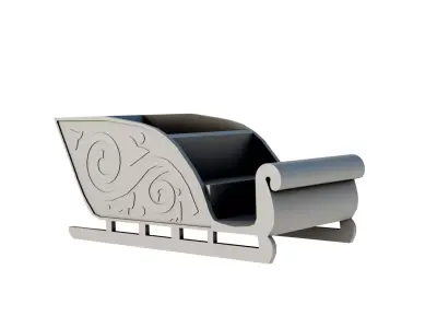 Low Poly Santa Sleigh 1964 Rudolph the Red Nose Reindeer Low-poly 3D model