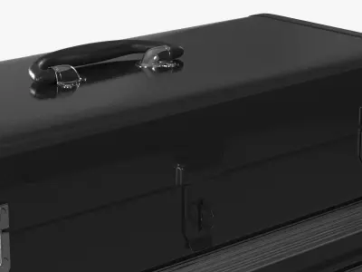 Metal Portable Chest Toolbox with 3 Drawers Black 3D model