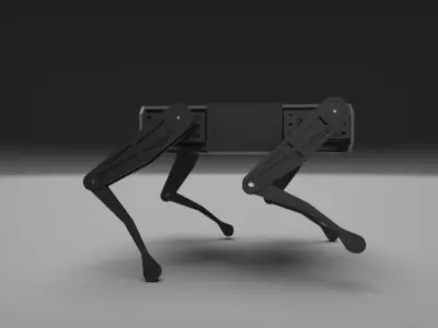 4-Legged Dog Robot with 12 Degrees of Freedom Low-poly 3D model
