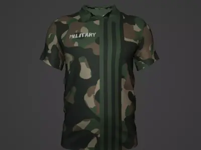 Military Soldier Clothing T-shirt Low-poly 3D model 78