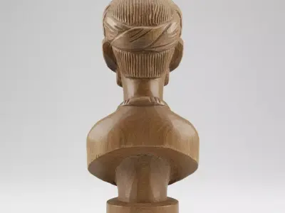 Wooden Tribal Bust  Handcrafted Style 3D Sculpture Model 3D model