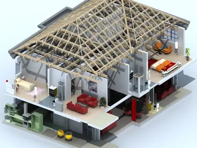 3D House Cuttout 3D model