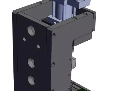 10T I-shaped pneumatic booster cylinder press 3D model