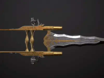 BUTTERFLY ASSASSIN - Flintlock Katar Low-poly 3D model