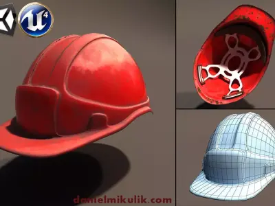 Low Poly Safety Helmet  Unity and Unreal Low-poly 3D model