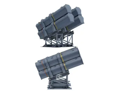 RBS 15 missile Naval Gun 3D model