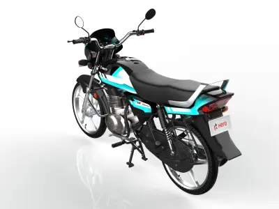Hero Deluxe Motorcycle 3d Model - Blender and Maya Low-poly 3D model