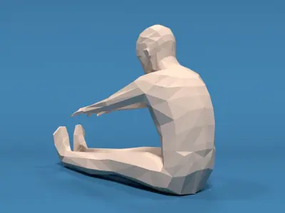Low Poly Kid Stretching Low-poly 3D model