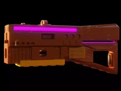 Low poly Cyber Gun designed by me 3D model