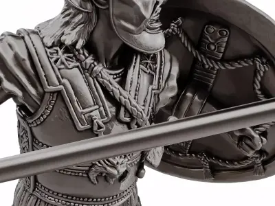 Ancient Hoplite Warrior - 3D Printable Miniature Model 3D print model