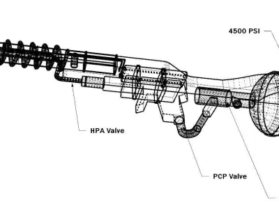 AIRGUN with MAGNETIC CHAMBER AMPLIFIED Free low-poly 3D model