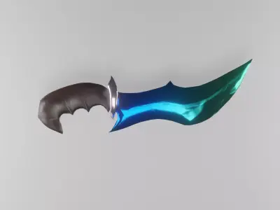 Steel Dagger knife Low-poly 3D model