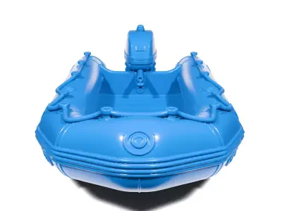 Inflatable boat with motor 3D print model