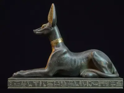 Anubis Statue - Ancient Egyptian Guardian of the Dead Low-poly 3D model