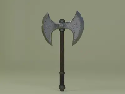 Double-Sided Axe Low-poly 3D model