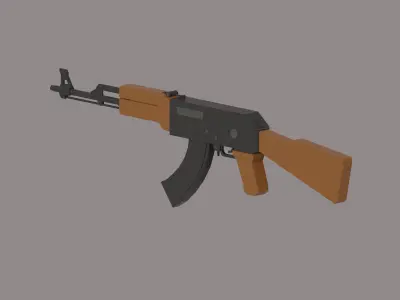 AK47 gun Low-poly 3D model order