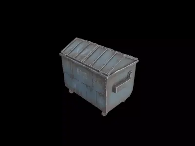 Low Poly Stylized Reinforced Industrial Dumpster Low-poly 3D model