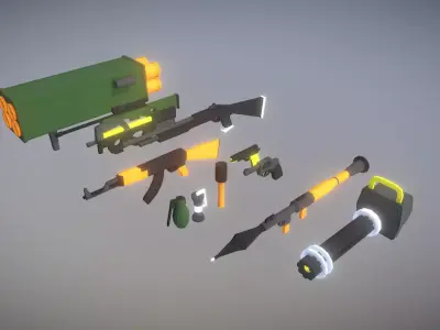 Low Poly Weapons Free low-poly 3D model