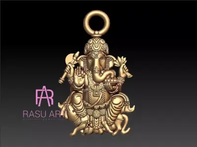 GANESH PENDANT 2 GRAMS 3D model