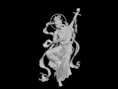 Dunhuang  Flying Apsaras  Pipa 3D model