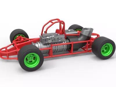 Concept jet race car Scale 1 to 25 3D print model