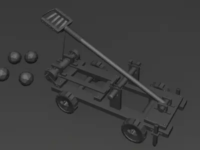 catapult Low-poly 3D model by hrishikesh-chatte