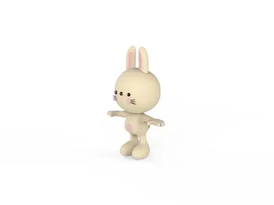 Character013 Rabbit Animal  Low-poly 3D model