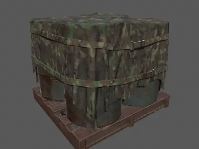 Military Material Low-poly 3D model 2