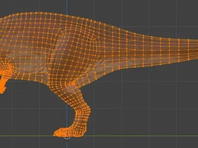 Acrocanthosaurus Low-poly 3D model