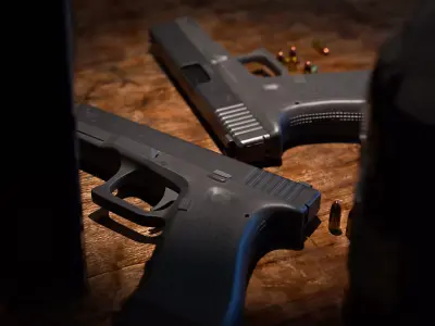 GLOCK 17 handgun high poly 3D model