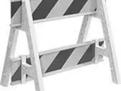 Rail Barricades Free low-poly 3D model