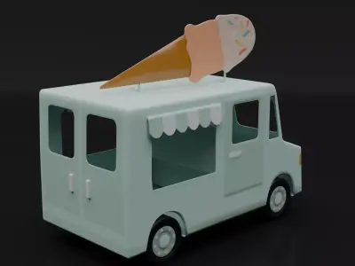 IceCream Truck Low-poly 3D model