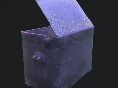 Snow Dirty Trash Container - Pbr Game Ready Low-poly 3D model