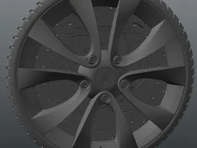 Car Tire 3D model by BsTen from CGTrader (Subdivision ready)