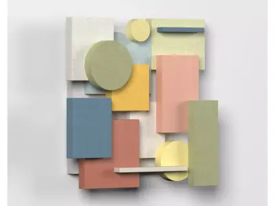 Wall Colored shapes Decoration - 30x30 - Collection - Part 4 3D model